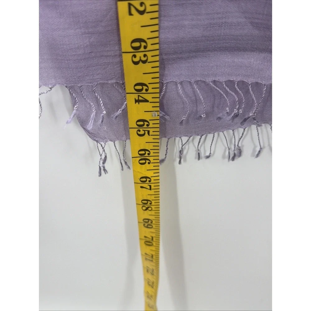 Phontong Handcraft  100% Silk Scarf with Fringe Festival Sari Saree‎ Lavender